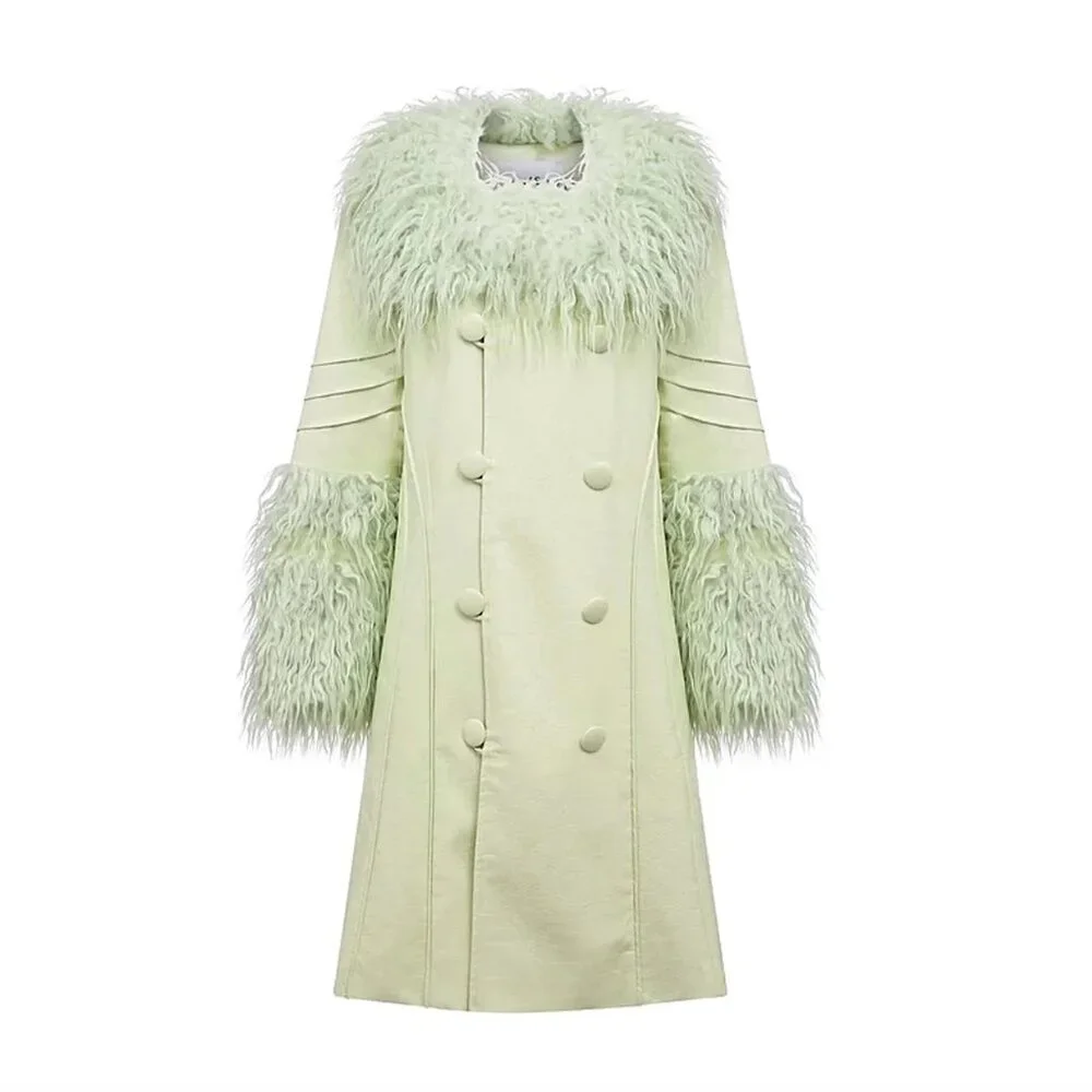 House of Sunny "Penny" mint green statement coat - Picture 1 of 10